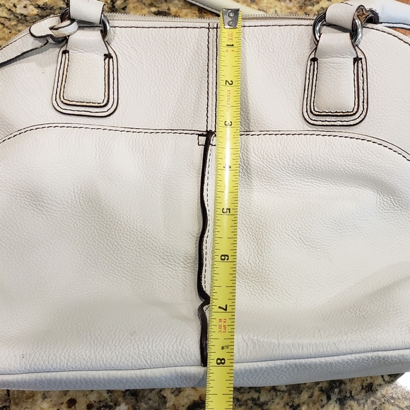 Tignanello Hand Bag, Purse, White Pebble Leather, 8" x 14" - Picture 2 of 13
